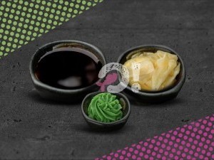 Комплект соевый соус, имбирь, васаби Комплект соевый соус, имбирь, васаби